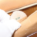 CELINE Macadam Canvas Shoulder Bag PVC Leather Brown Gold Auth 171119-11