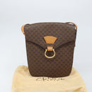 CELINE Macadam Canvas Shoulder Bag PVC Leather Brown Gold Auth 171119-12