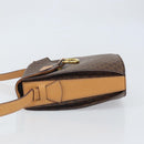 CELINE Macadam Canvas Shoulder Bag PVC Leather Brown Gold Auth 171119-4