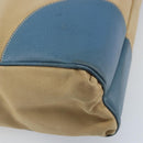 PRADA Tote Bag Canvas Beige Silver Auth 171123-16