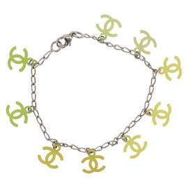 CHANEL Gradation Bracelet metal Yellow CC Auth 171130V