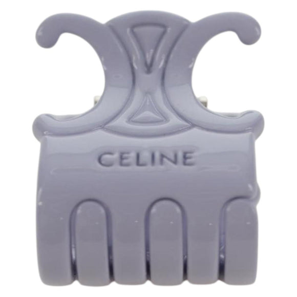 CELINE Barrette Trionne Hair clip metal Purple Pink Auth 171131M