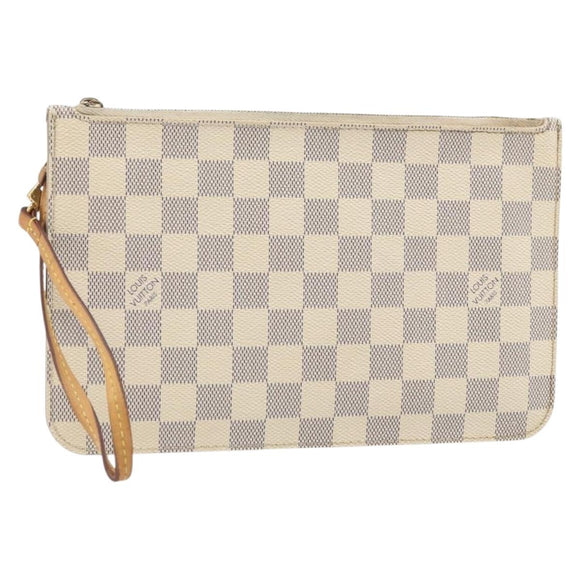 LOUIS VUITTON Damier Azur Neverfull MM Pouch LV Auth 171149