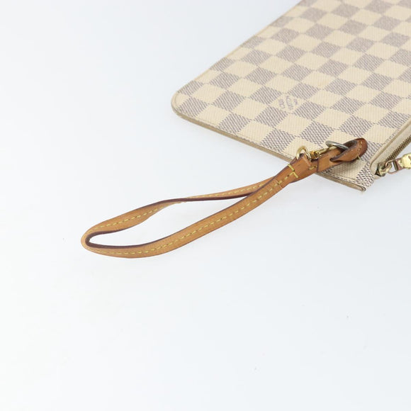 LOUIS VUITTON Damier Azur Neverfull MM Pouch LV Auth 171149