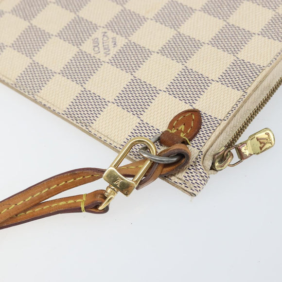 LOUIS VUITTON Damier Azur Neverfull MM Pouch LV Auth 171149