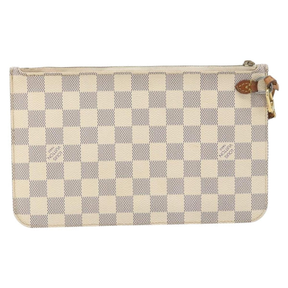 LOUIS VUITTON Damier Azur Neverfull MM Pouch LV Auth 171149