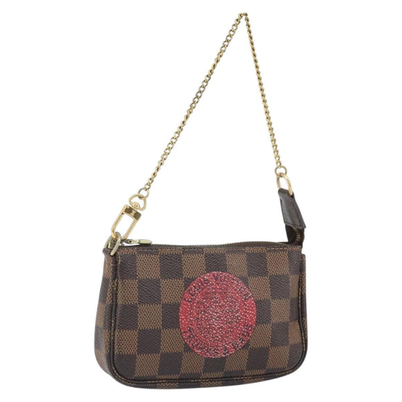 LOUIS VUITTON Damier Ebene T&B Mini Pochette Pouch N58011 Auth 171153