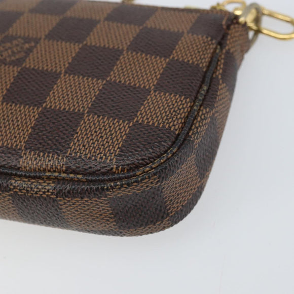 LOUIS VUITTON Damier Ebene T&B Mini Pochette Pouch N58011 Auth 171153