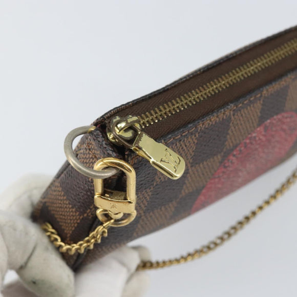 LOUIS VUITTON Damier Ebene T&B Mini Pochette Pouch N58011 Auth 171153