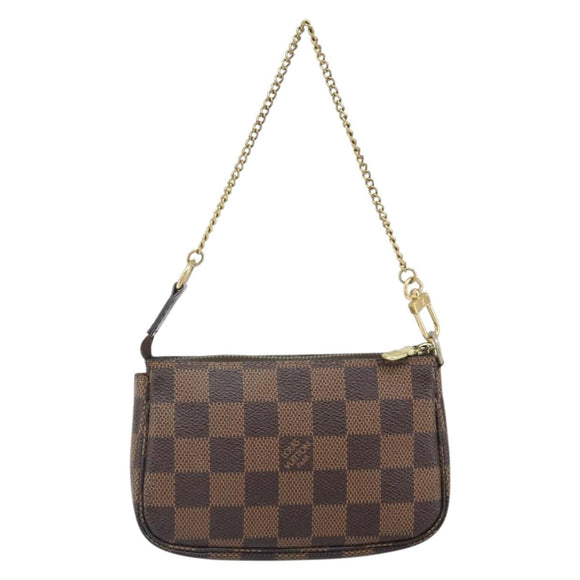 LOUIS VUITTON Damier Ebene T&B Mini Pochette Pouch N58011 Auth 171153