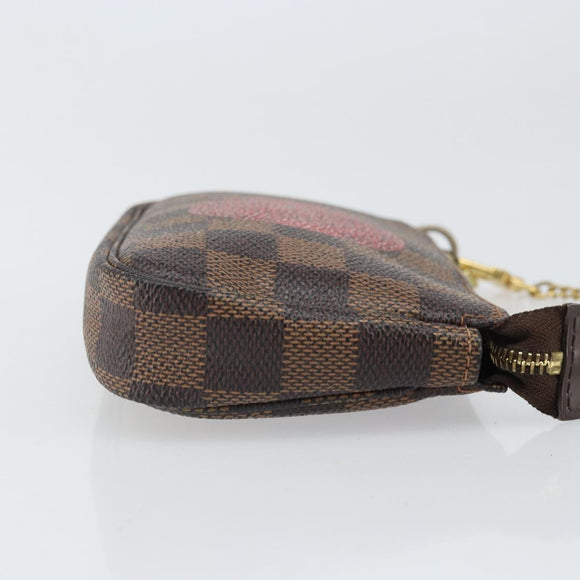 LOUIS VUITTON Damier Ebene T&B Mini Pochette Pouch N58011 Auth 171153