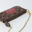 LOUIS VUITTON Damier Ebene T&B Mini Pochette Pouch N58011 Auth 171153-6