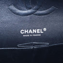 CHANEL Double Flap Matelasse Chain Bag Cotton Purple Silver CC Auth 171158-22