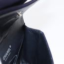 CHANEL Double Flap Matelasse Chain Bag Cotton Purple Silver CC Auth 171158-24