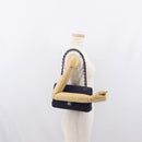 CHANEL Double Flap Matelasse Chain Bag Cotton Purple Silver CC Auth 171158-29