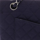 CHANEL Double Flap Matelasse Chain Bag Cotton Purple Silver CC Auth 171158-4