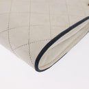 CHANEL Matelasse Chain Shoulder Bag Leather White Gold CC Auth 171161-15