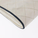CHANEL Matelasse Chain Shoulder Bag Leather White Gold CC Auth 171161-16