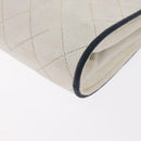 CHANEL Matelasse Chain Shoulder Bag Leather White Gold CC Auth 171161-17