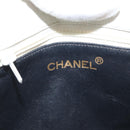 CHANEL Matelasse Chain Shoulder Bag Leather White Gold CC Auth 171161-11