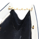 CHANEL Matelasse Chain Shoulder Bag Leather White Gold CC Auth 171161-19