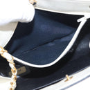 CHANEL Matelasse Chain Shoulder Bag Leather White Gold CC Auth 171161-22
