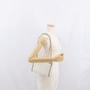 CHANEL Matelasse Chain Shoulder Bag Leather White Gold CC Auth 171161-23