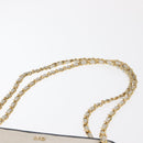 CHANEL Matelasse Chain Shoulder Bag Leather White Gold CC Auth 171161-8