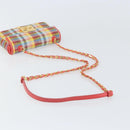 FENDI Chain Mini Bee Baguette Shoulder Bag Leather Multicolor Gold Auth 171168SAM-7