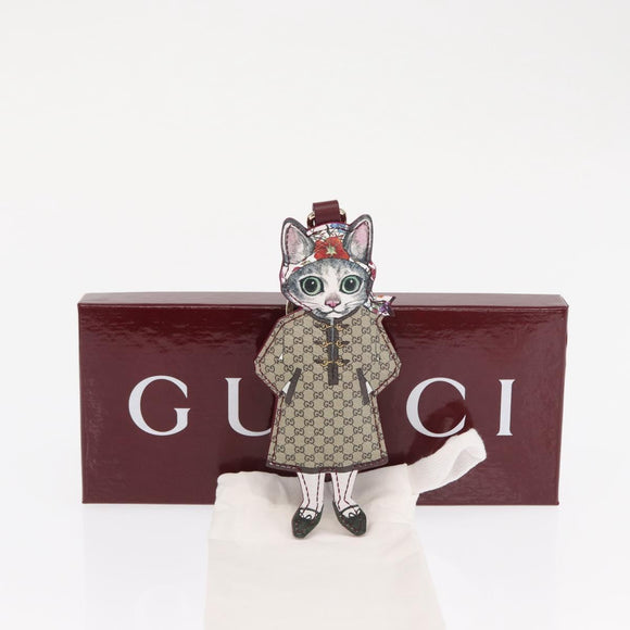 GUCCI GG Supreme Japan limited edition Yuko Higuchi Cat BO Charm Beige 171170SAM