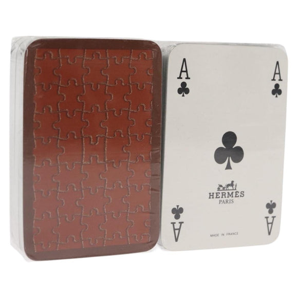 HERMES mini Playing Cards paper Brown Green Auth 171180M