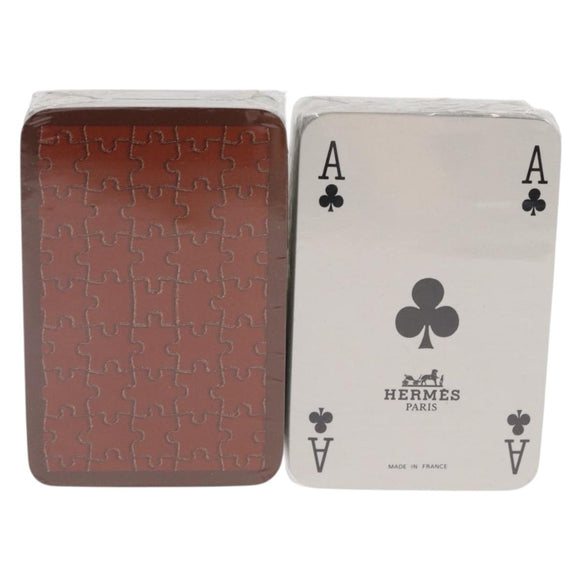 HERMES mini Playing Cards paper Brown Green Auth 171180M