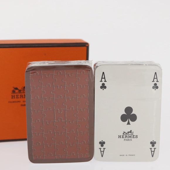 HERMES mini Playing Cards paper Brown Green Auth 171180M