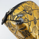 CHANEL Pouch Patent leather Black Gold Silver CC Auth 171183-10