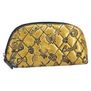 CHANEL Pouch Patent leather Black Gold Silver CC Auth 171183-1
