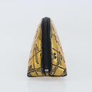 CHANEL Pouch Patent leather Black Gold Silver CC Auth 171183-4