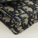 Christian Dior Trotter Canvas Saddle Waist bag Navy Gold Auth 171184M-12