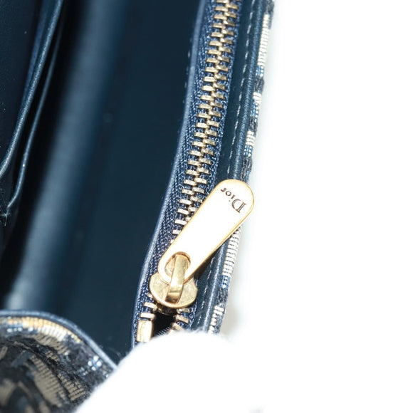 Christian Dior Trotter Canvas Saddle Waist bag Navy Gold Auth 171184M