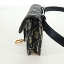 Christian Dior Trotter Canvas Saddle Waist bag Navy Gold Auth 171184M-5