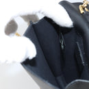 FENDI Chain Shoulder Bag Leather Black Gold Auth 171185M-23