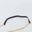 FENDI Chain Shoulder Bag Leather Black Gold Auth 171185M-8
