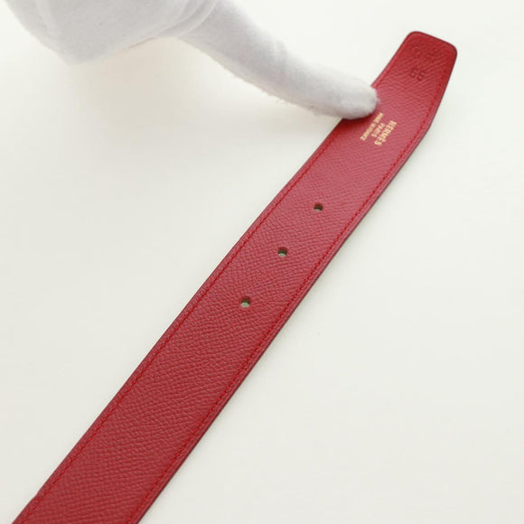 HERMES Constance H belt Belt Leather 31.5"" Green Red Auth 171197V