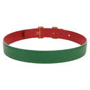 HERMES Constance H belt Belt Leather 31.5"" Green Red Auth 171197V-2