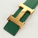 HERMES Constance H belt Belt Leather 31.5"" Green Red Auth 171197V-9