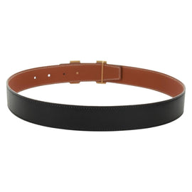 HERMES Reversible Constance H belt Belt Leather 33.1"" Black Brown Auth 171198V - 0