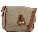 CELINE Macadam Canvas Shoulder Bag PVC Beige Gold Auth 171225-1