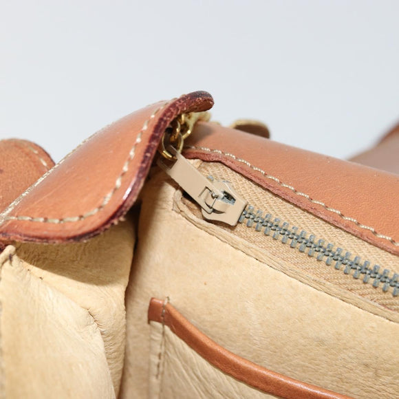 CELINE Macadam Canvas Shoulder Bag PVC Beige Gold Auth 171225