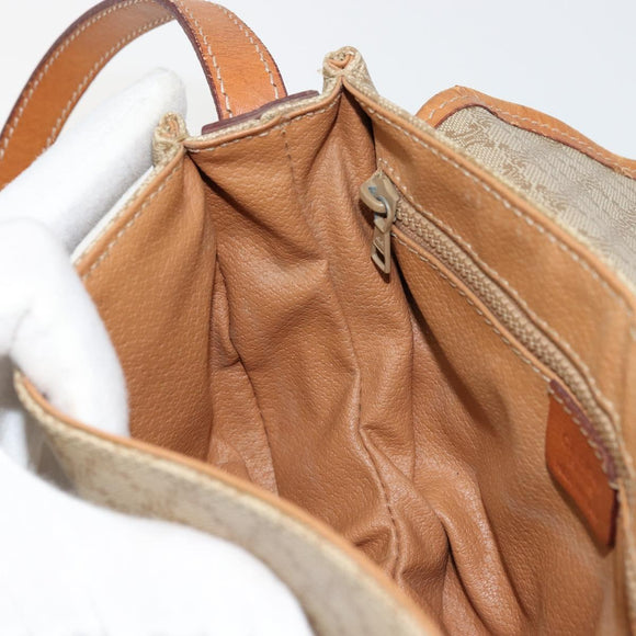 CELINE Macadam Canvas Shoulder Bag PVC Beige Gold Auth 171226