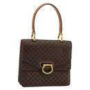 CELINE Macadam Canvas Hand Bag PVC Leather Brown Gold Auth 171227-1