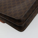 CELINE Macadam Canvas Hand Bag PVC Leather Brown Gold Auth 171227-13